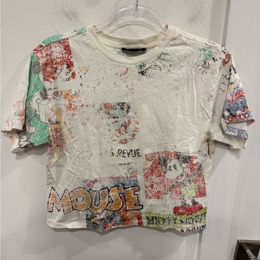 Disney Cream and Black Mickey Mouse Tee